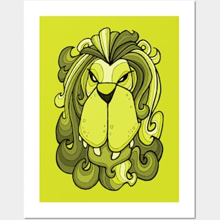 Lion - Lime Punch Green Posters and Art